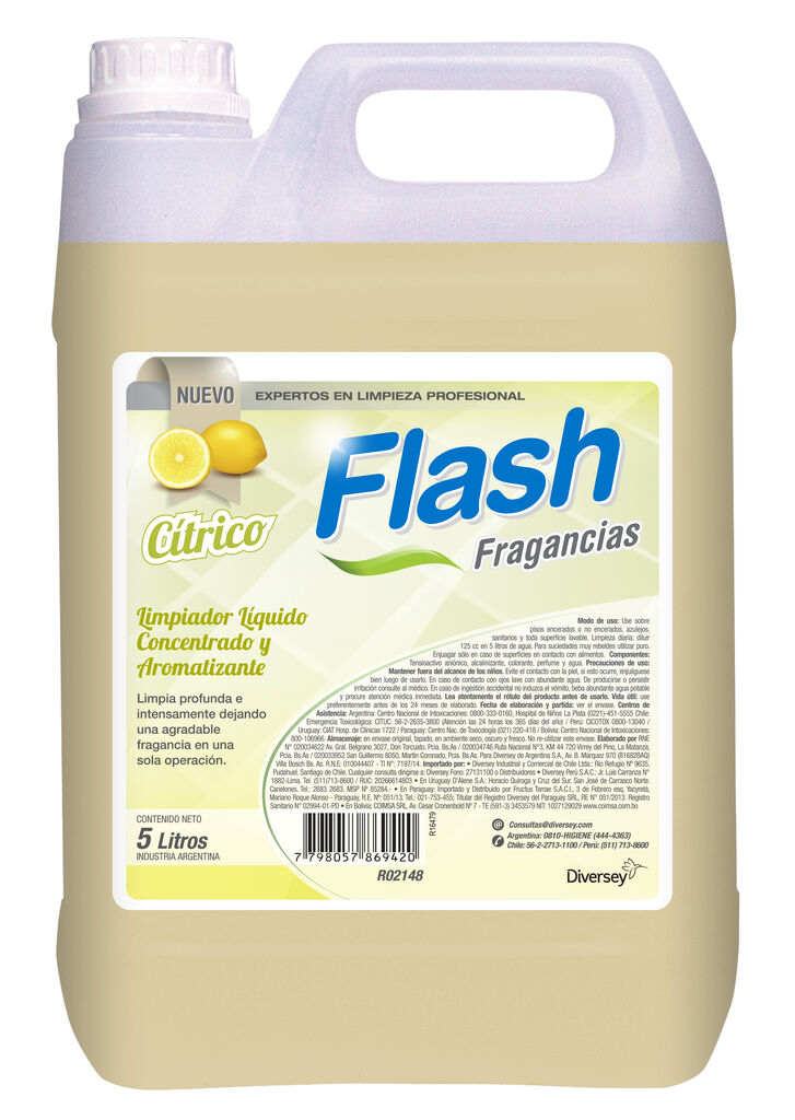 FLASH FRAGANCIAS 4x5L - LIMPIADOR LÍQUIDO AROMATIZANTE